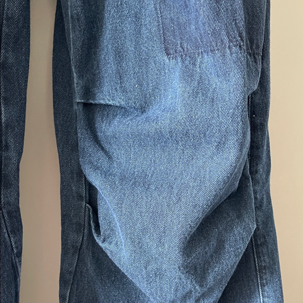 ZARA Dark Indigo High-Rise Wide Leg Jeans - Picture 4 of 7